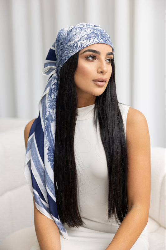 PRINTED SILK BLEND SQUARE SCARF - PARIS
