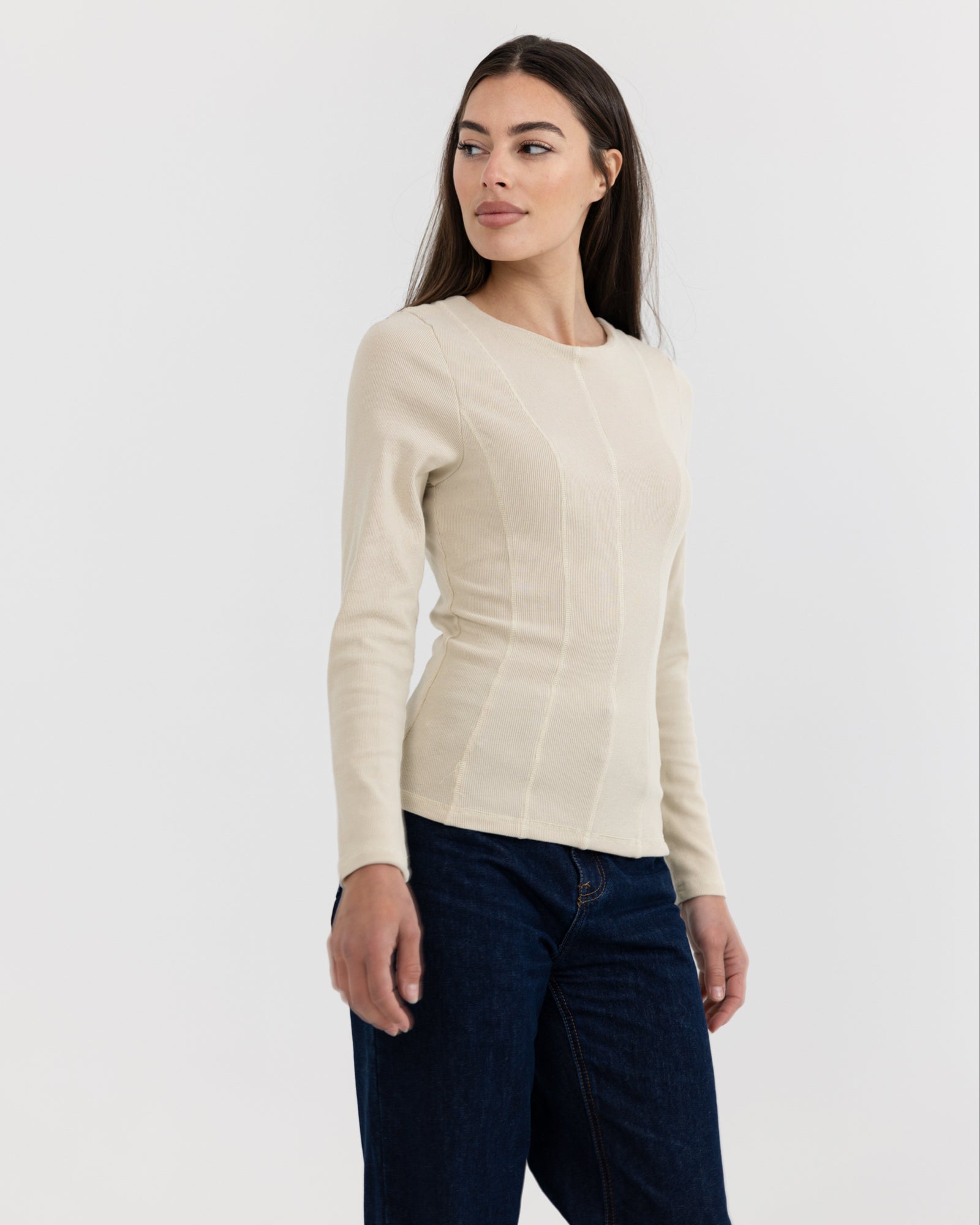 Luxe Rib Panel Top Sand