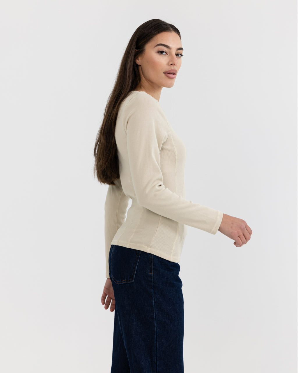 Luxe Rib Panel Top Sand