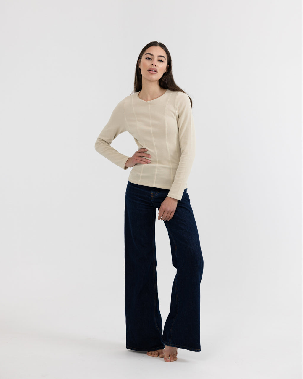 Luxe Rib Panel Top Sand