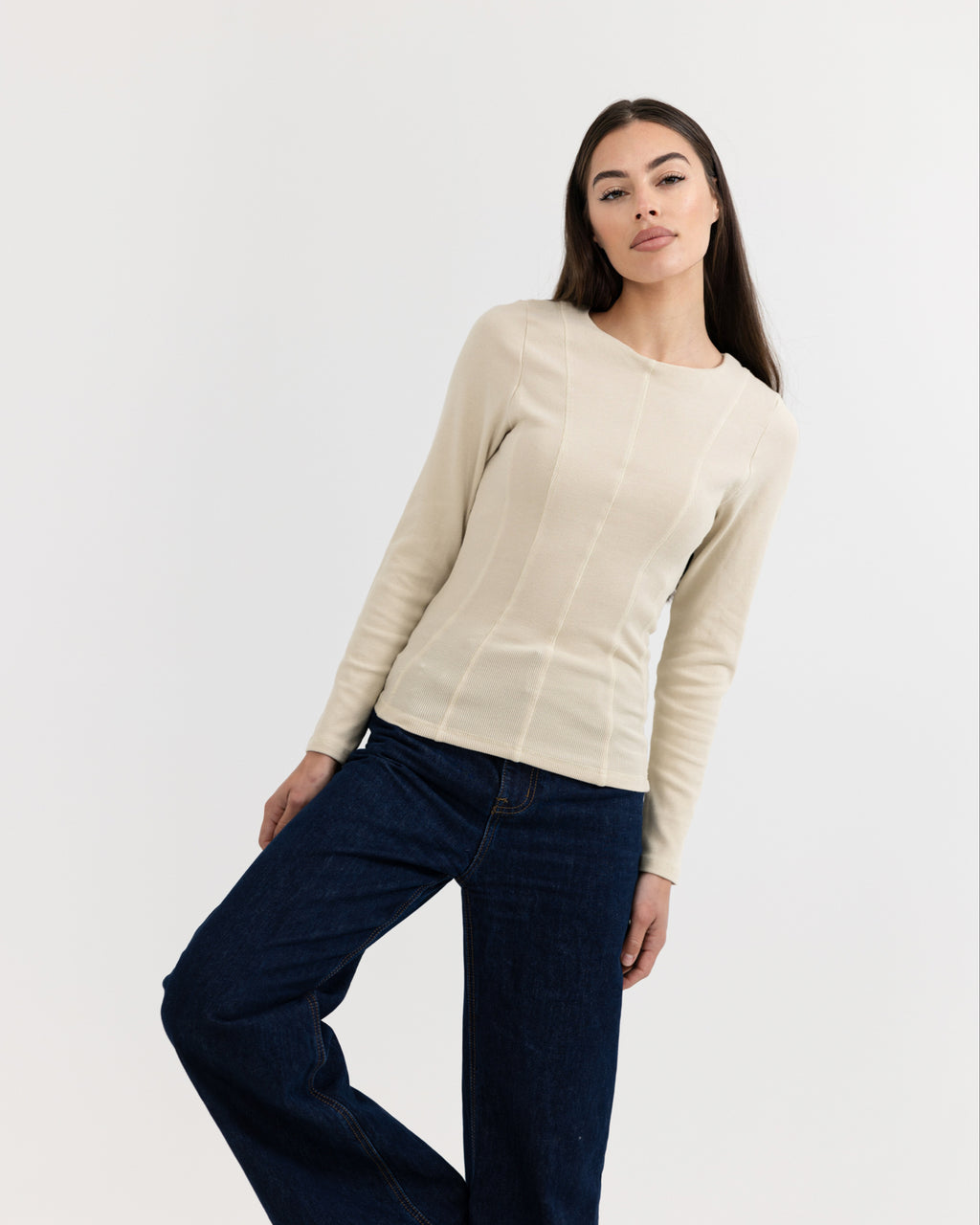 Luxe Rib Panel Top Sand