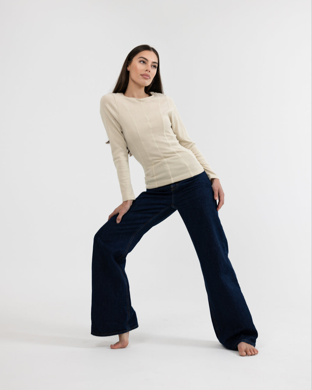 Luxe Rib Panel Top Sand