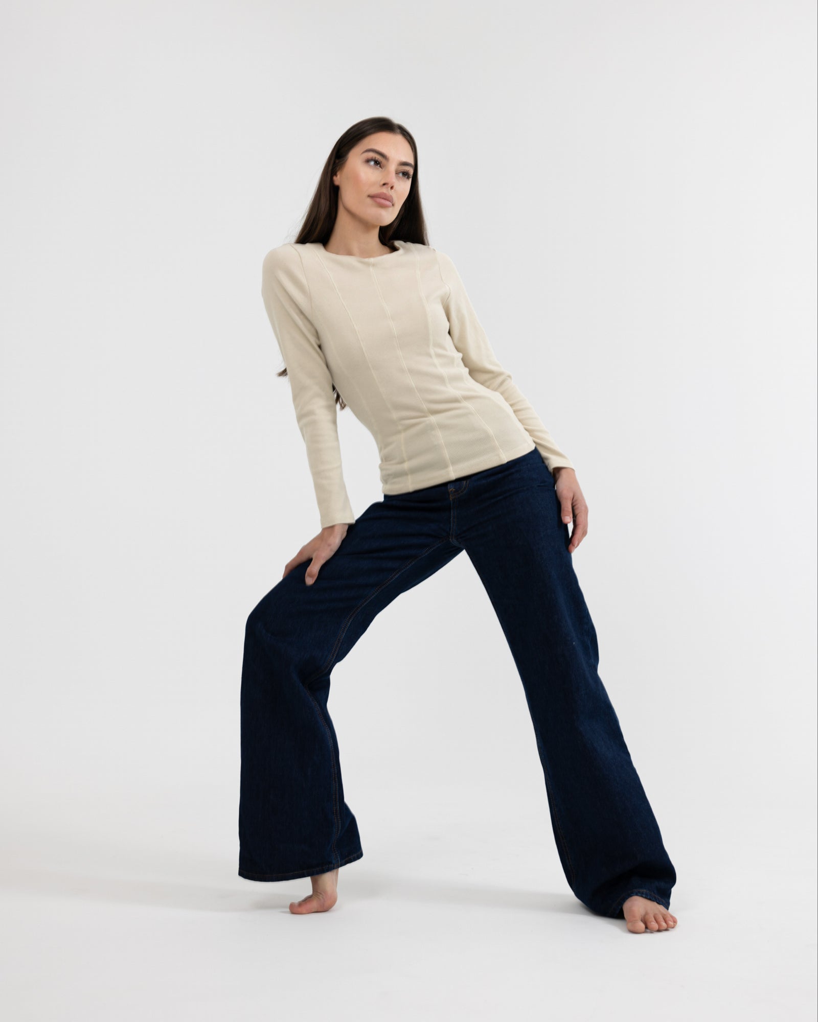 Luxe Rib Panel Top Sand