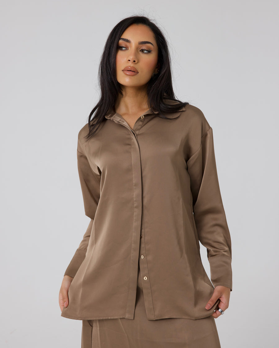 AMORE SIGNATURE SHIRT -MOCHA