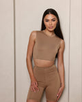 Luxe Sleeveless Crop Latte