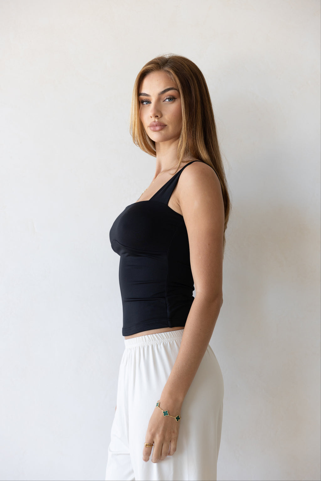 Luxe Box Neck Lounge Tank - Midnight
