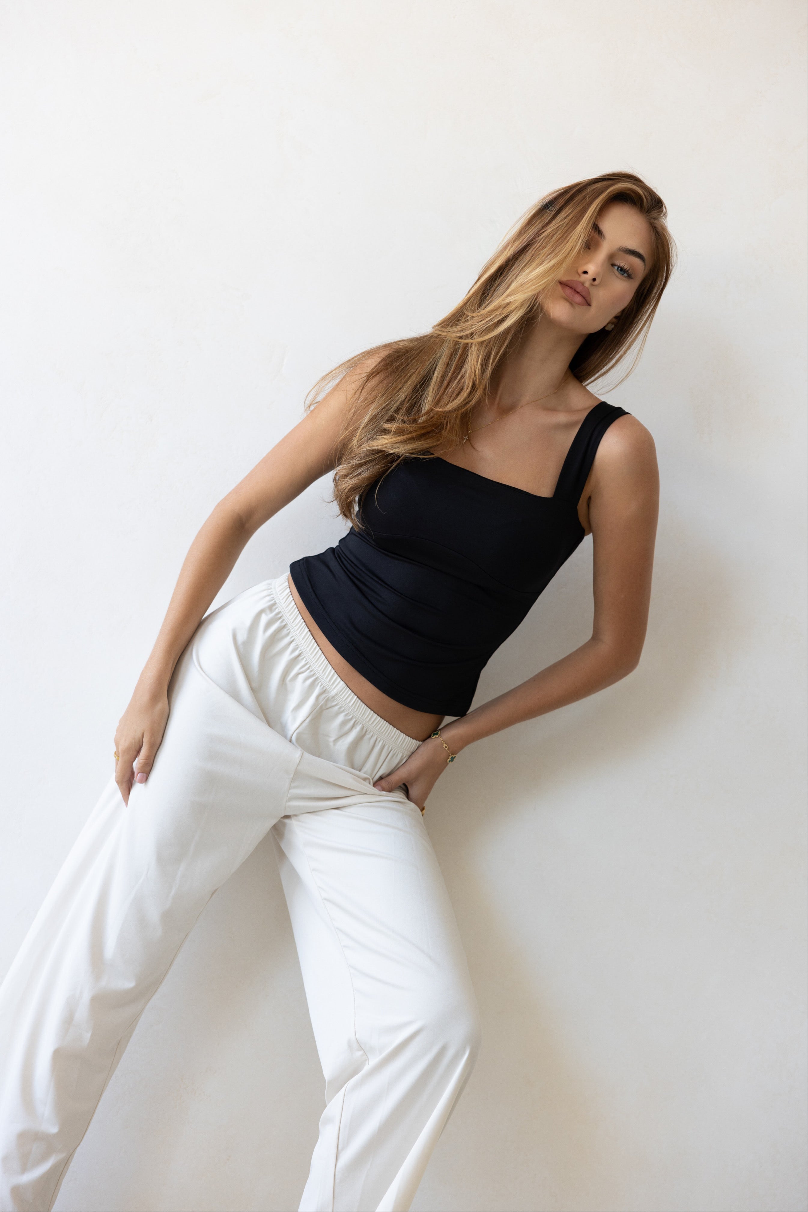 Luxe Box Neck Lounge Tank - Midnight