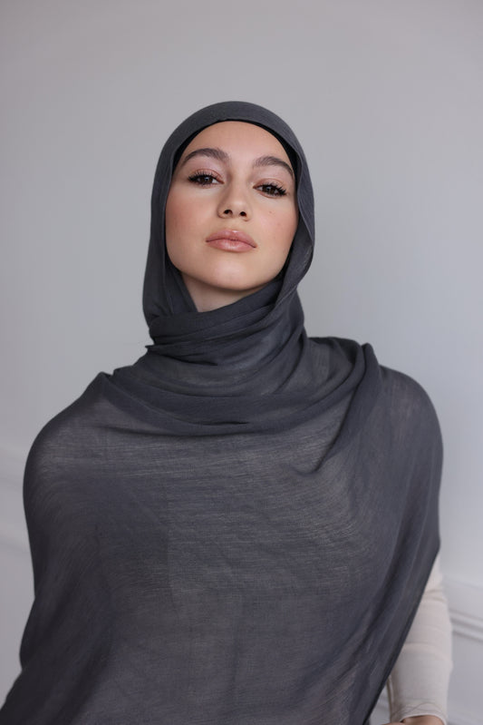 Luxe Rayon Hijab - Charcoal