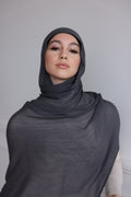 Luxe Rayon Hijab - Charcoal 7