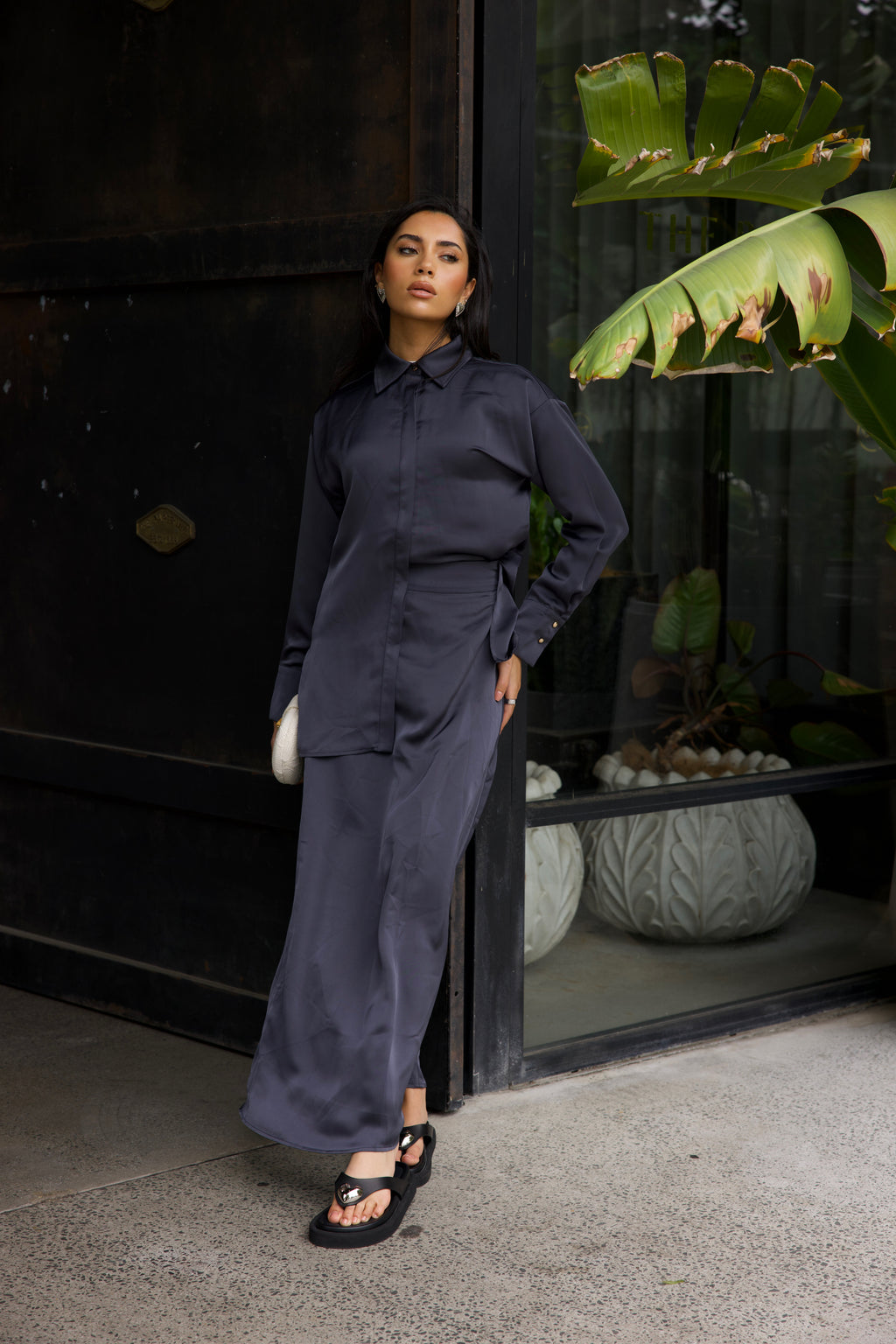 AMORE ESSENTIAL SKIRT - STEEL