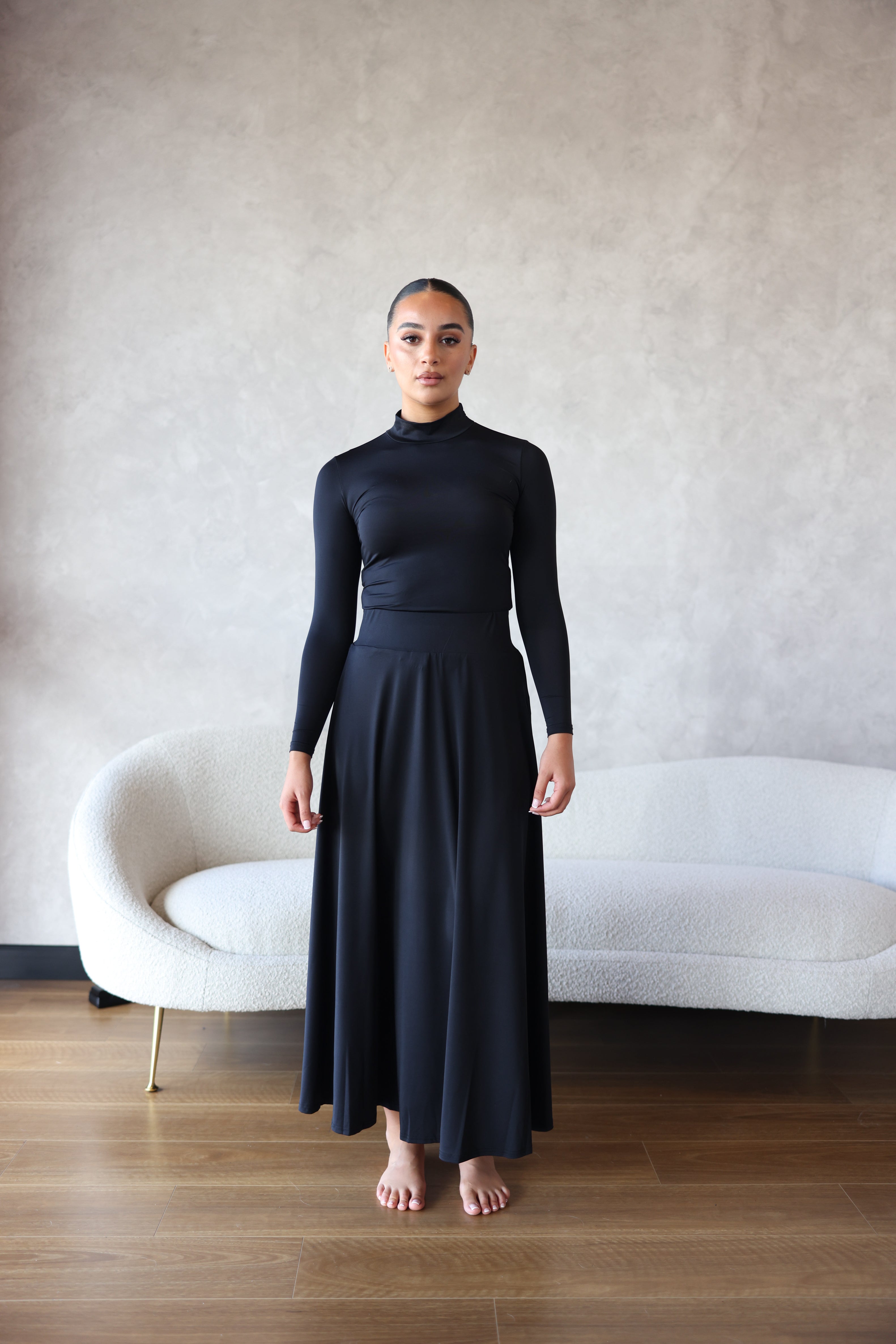 Luxe Swing Skirt Midnight