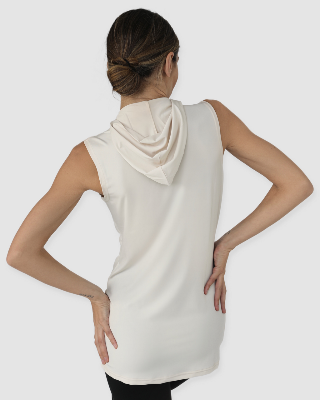 Luxe Hooded Sleeveless Sand FINAL SALE