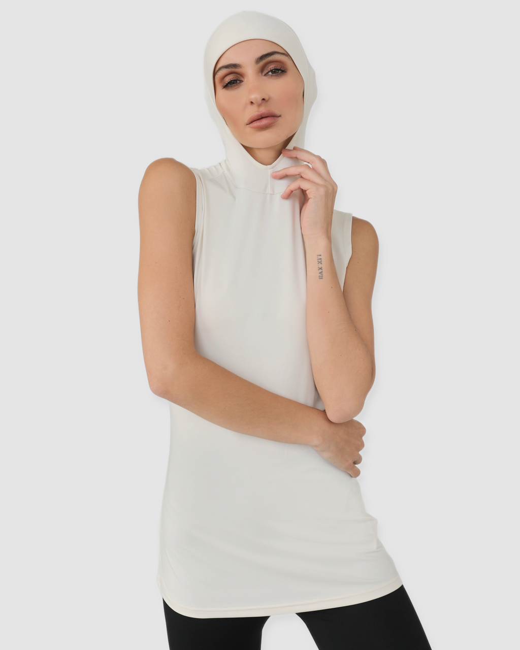 Luxe Hooded Sleeveless Sand FINAL SALE