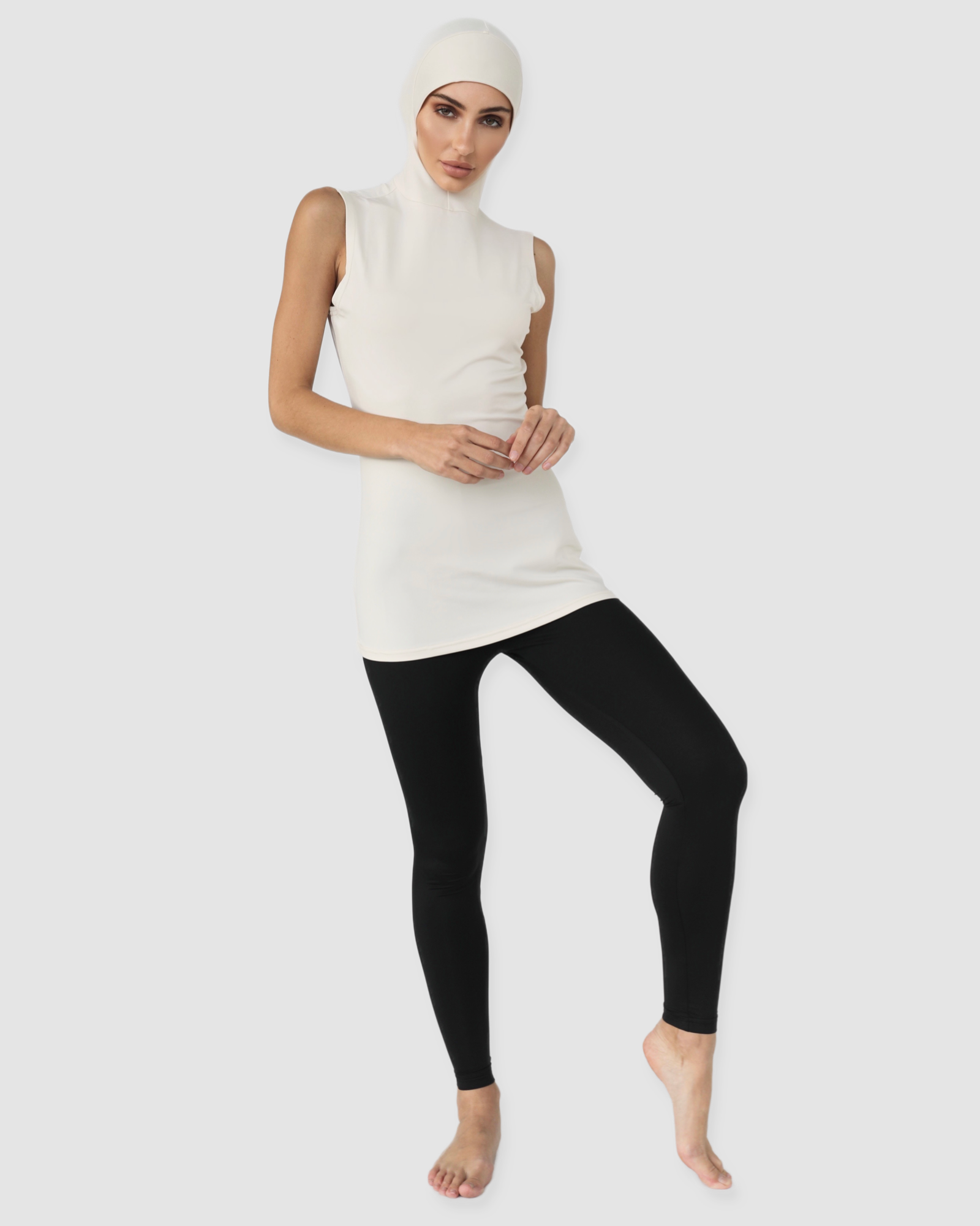 Luxe Hooded Sleeveless Sand FINAL SALE