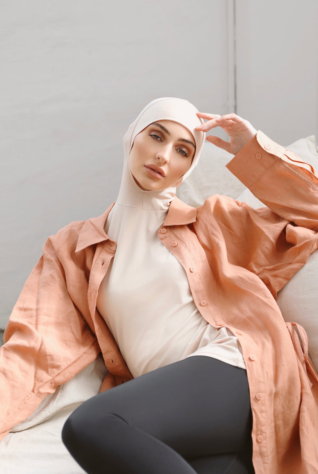 Luxe Hooded Sleeveless Clay FINAL SALE