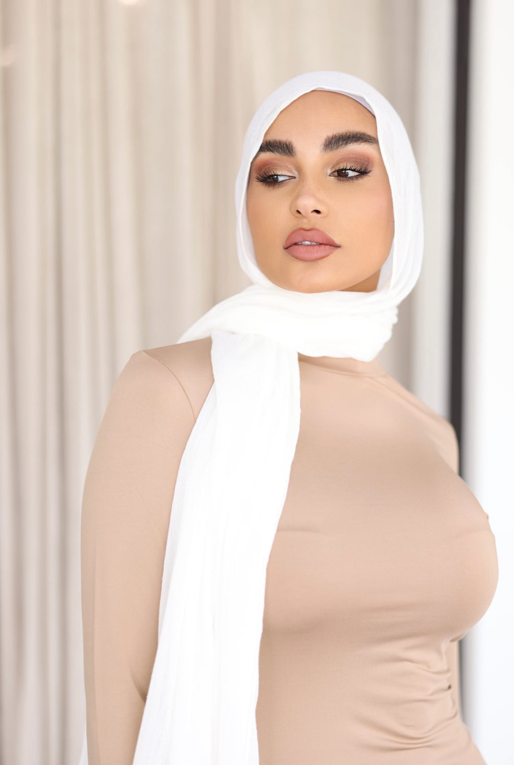 Luxe Rayon Hijab Frayed Edge - VANILLA