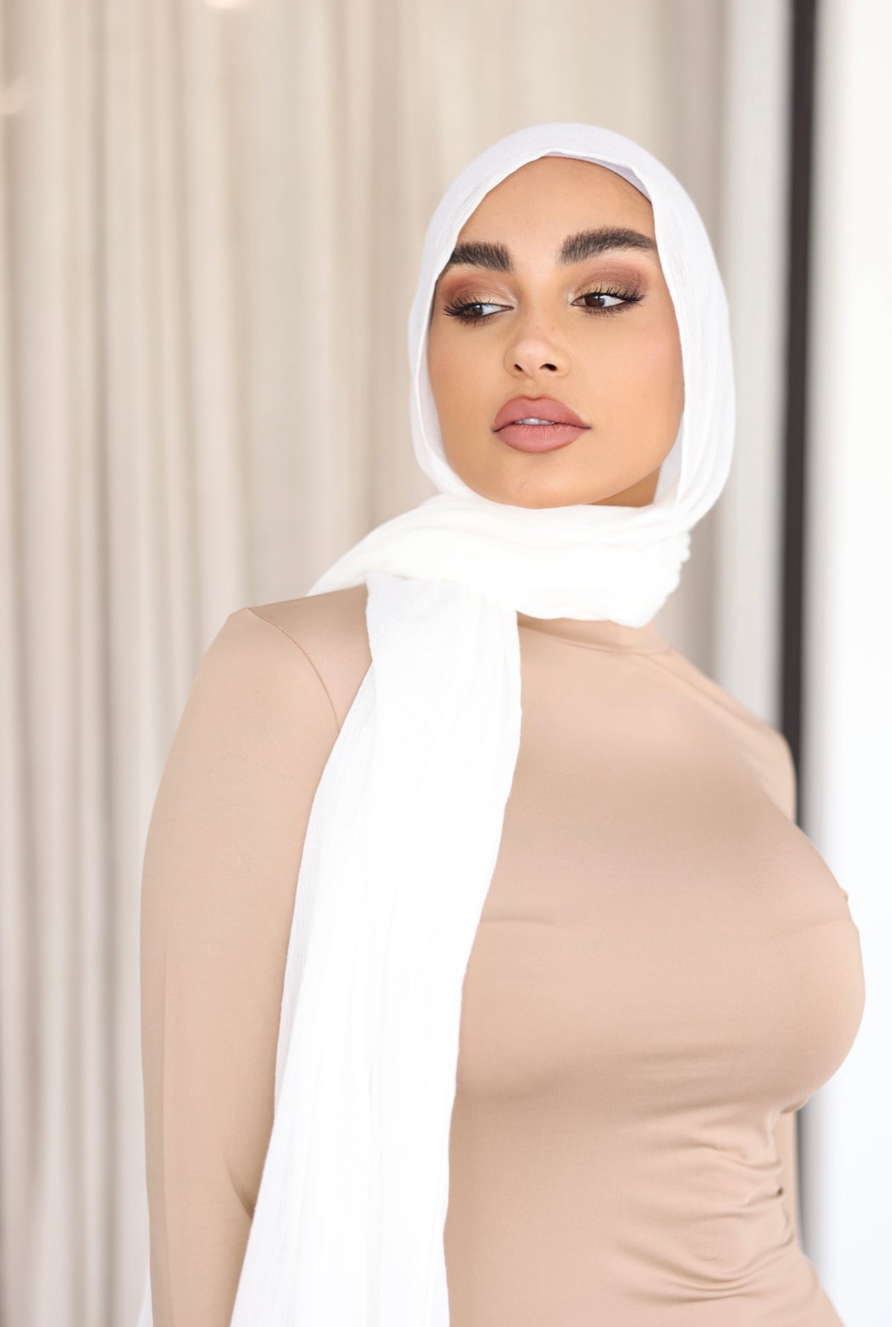 Luxe Rayon Hijab Frayed Edge - VANILLA