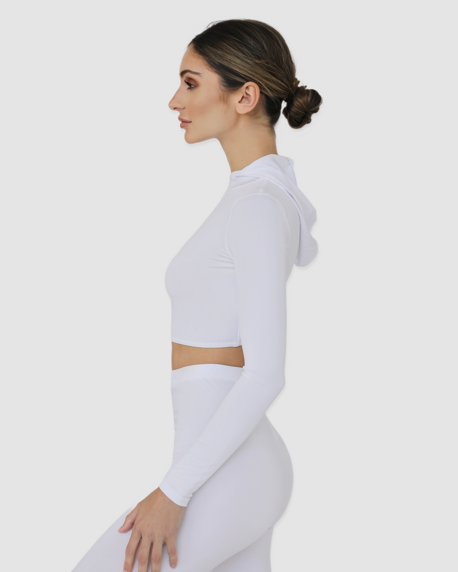 Luxe Hooded Crop Snow