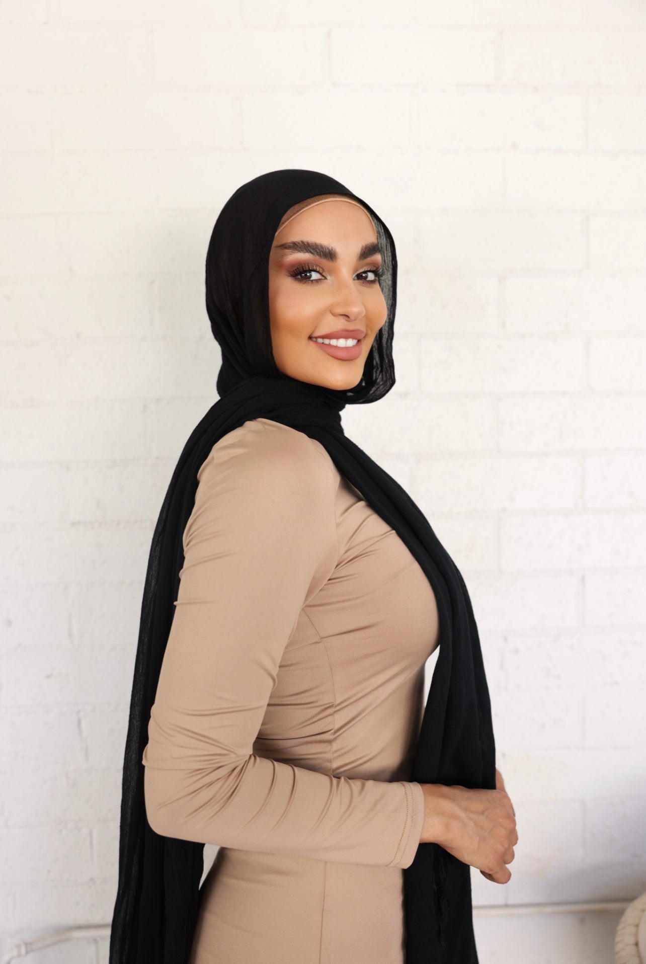 Luxe Rayon Hijab Frayed Edge - MIDNIGHT