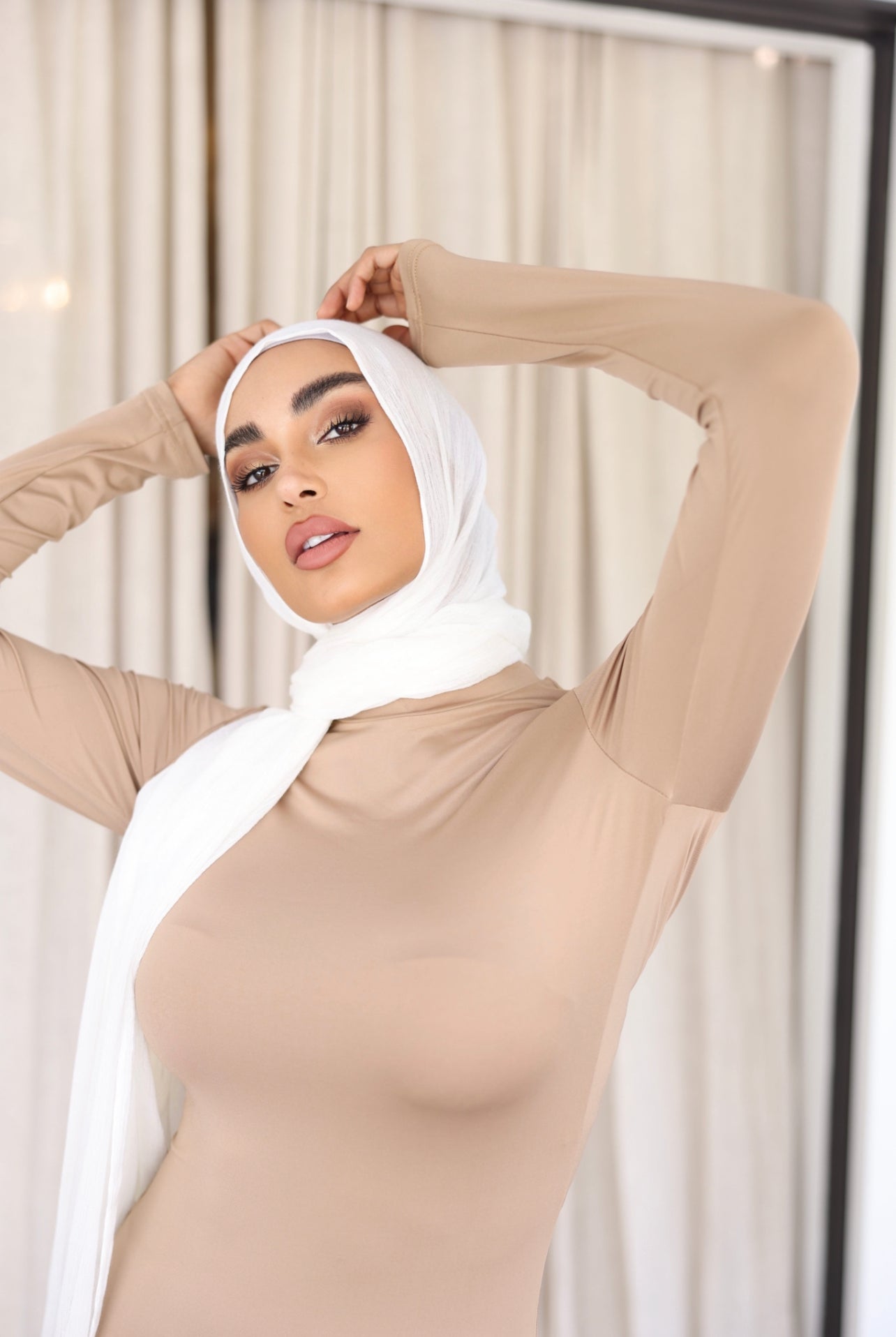 Luxe Rayon Hijab Frayed Edge - VANILLA