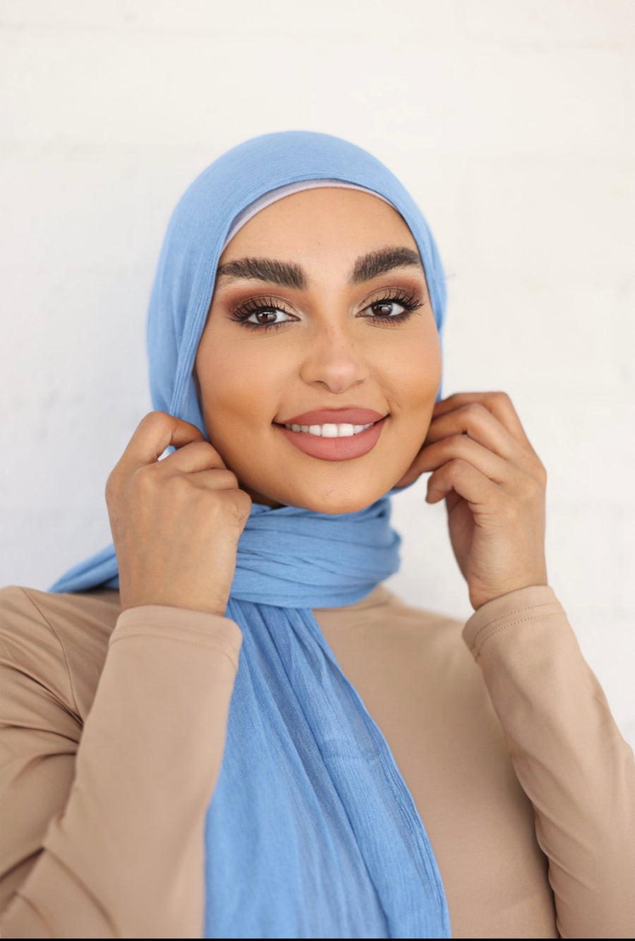 Luxe Rayon Hijab Frayed Edge - SKY