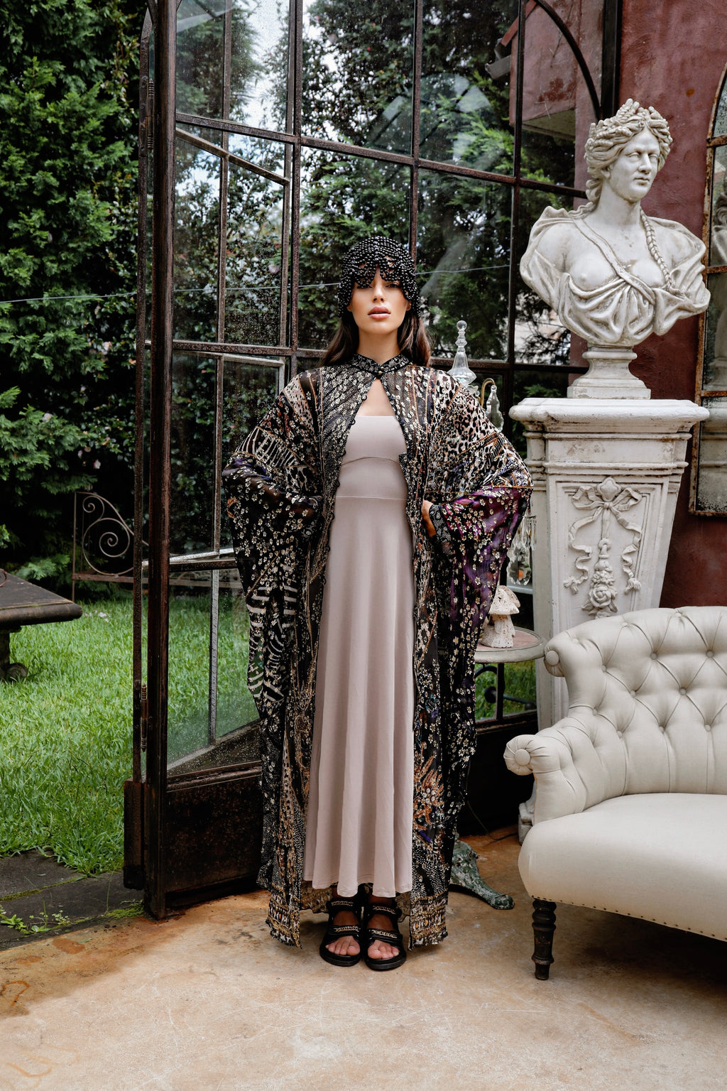 Luxe Box Neck Dress Fawn