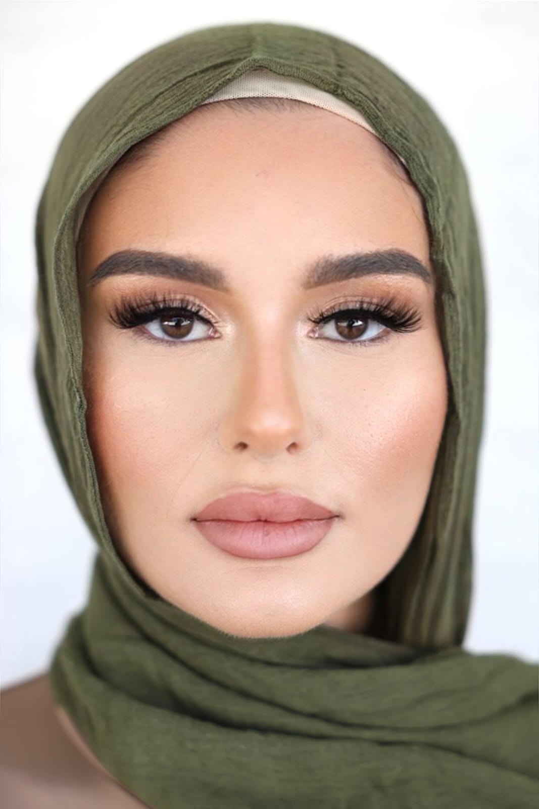 Luxe Rayon Hijab  Frayed Edge - OLIVE