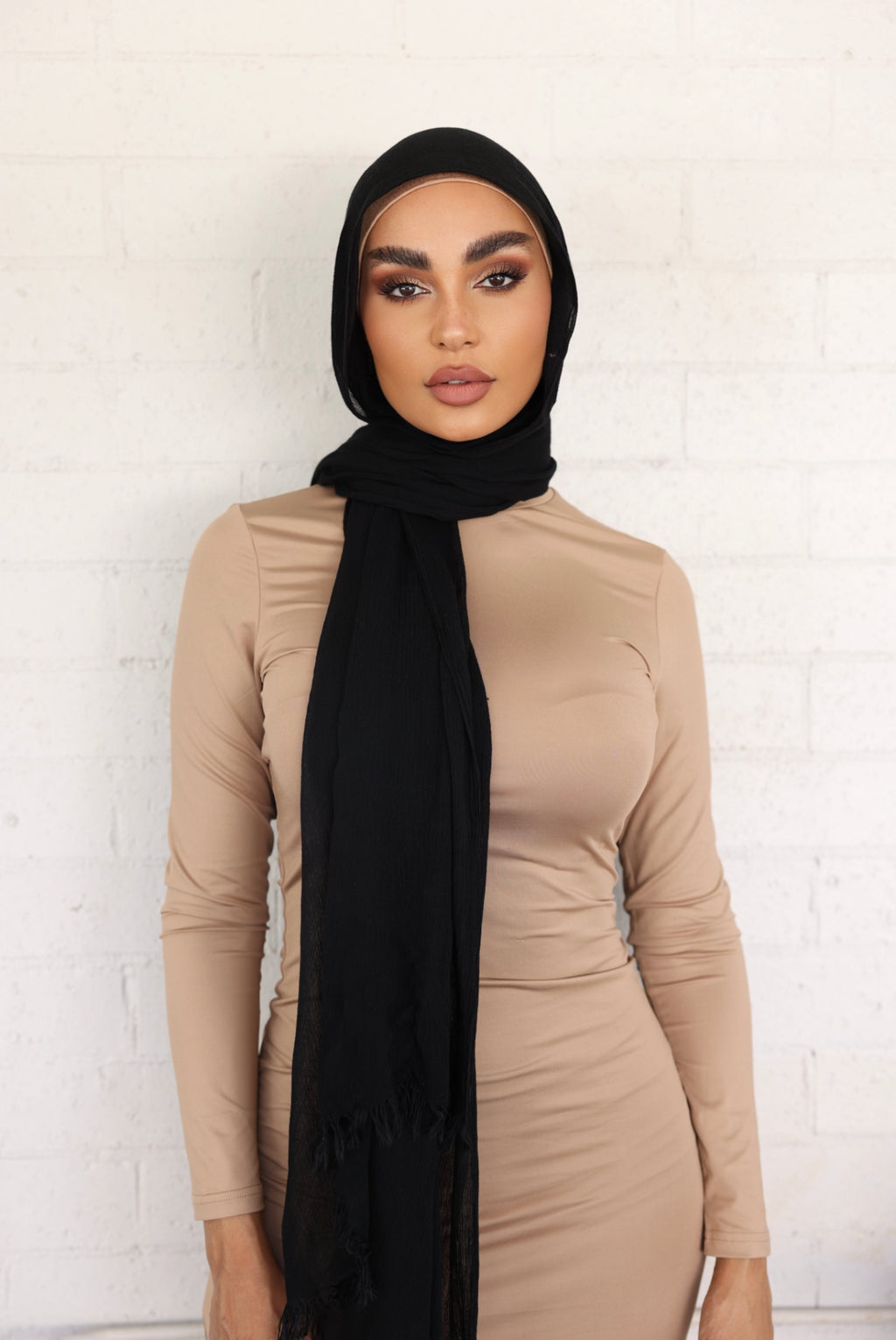 Luxe Rayon Hijab Frayed Edge - MIDNIGHT