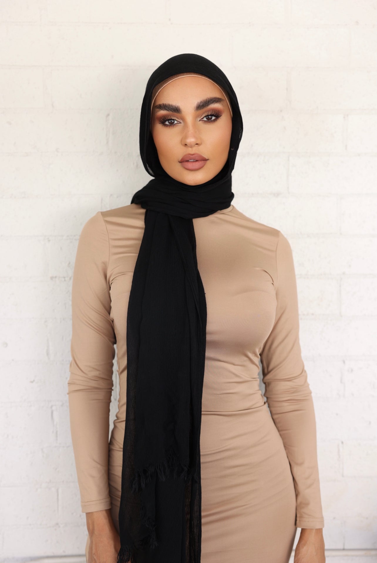 Luxe Rayon Hijab Frayed Edge - MIDNIGHT