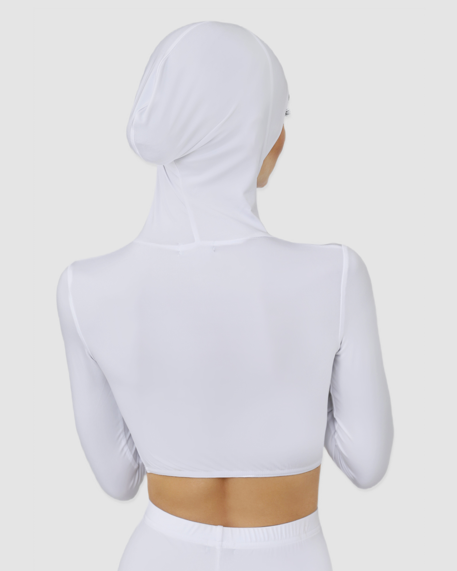 Luxe Hooded Crop Snow FINAL SALE