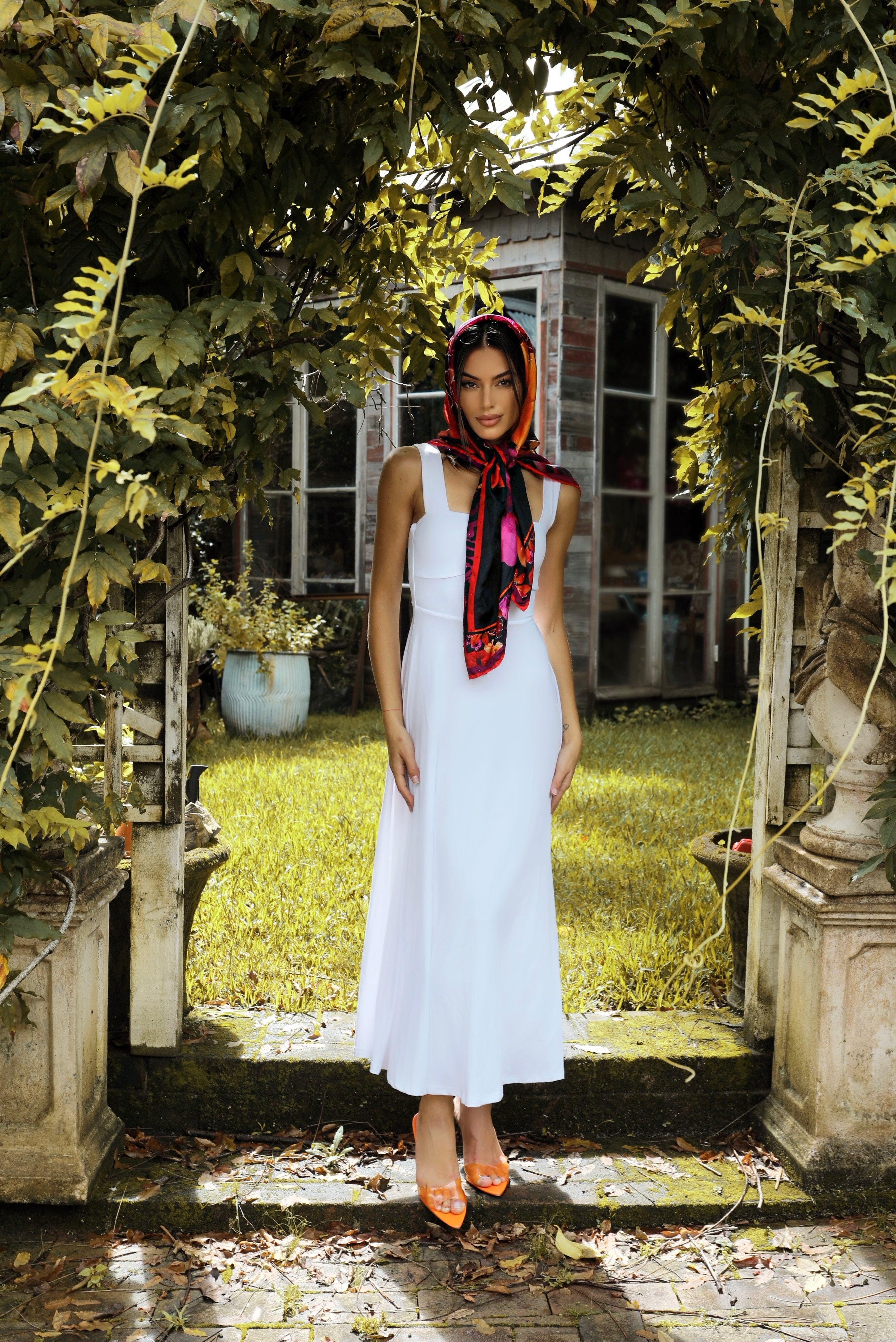 Luxe Box Neck Dress Snow