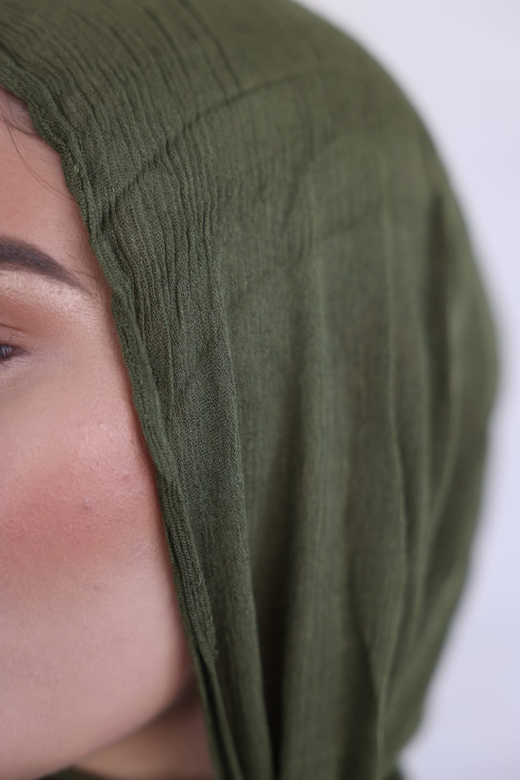 Luxe Rayon Hijab  Frayed Edge - OLIVE