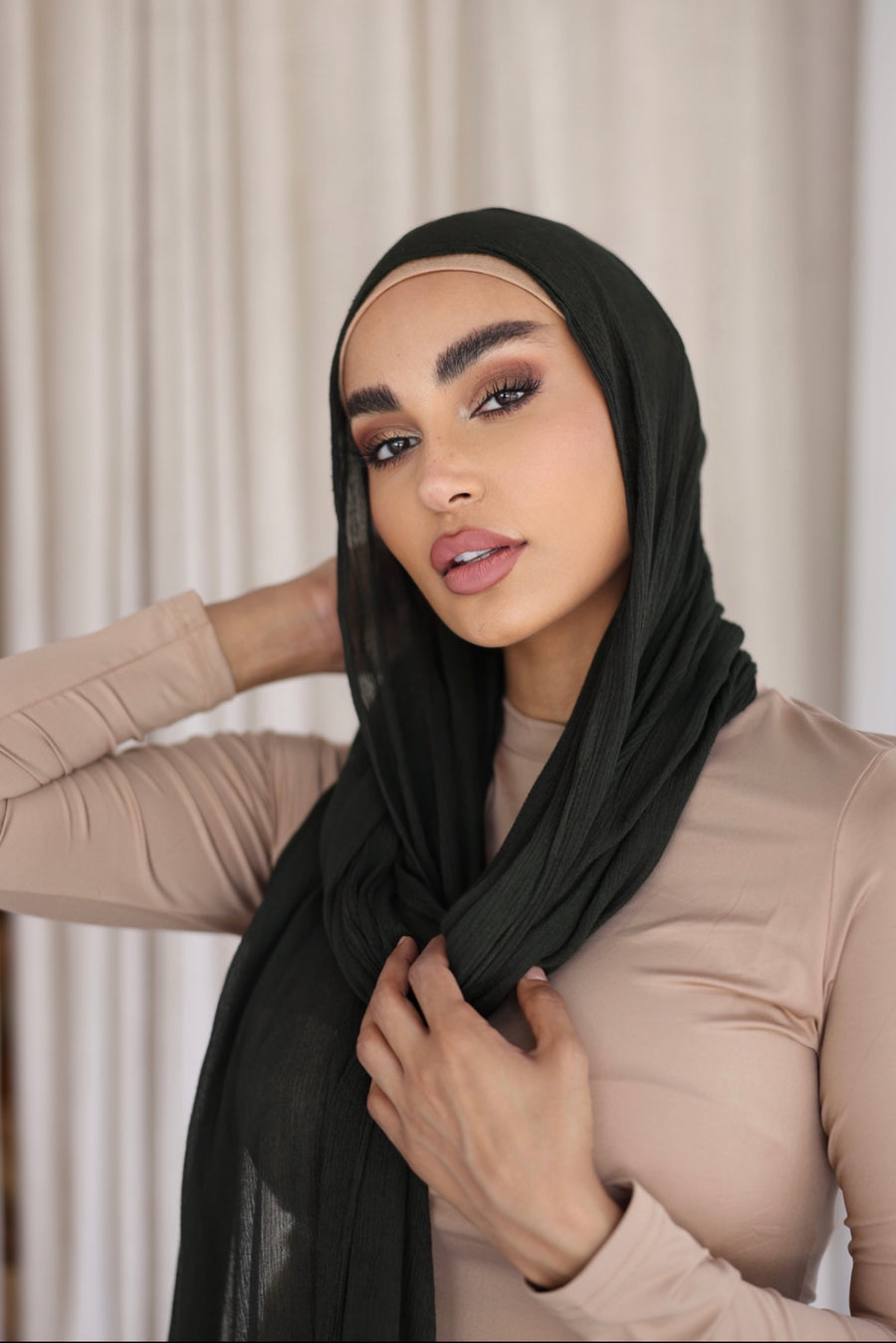 Luxe Rayon Hijab Frayed Edge - FOREST