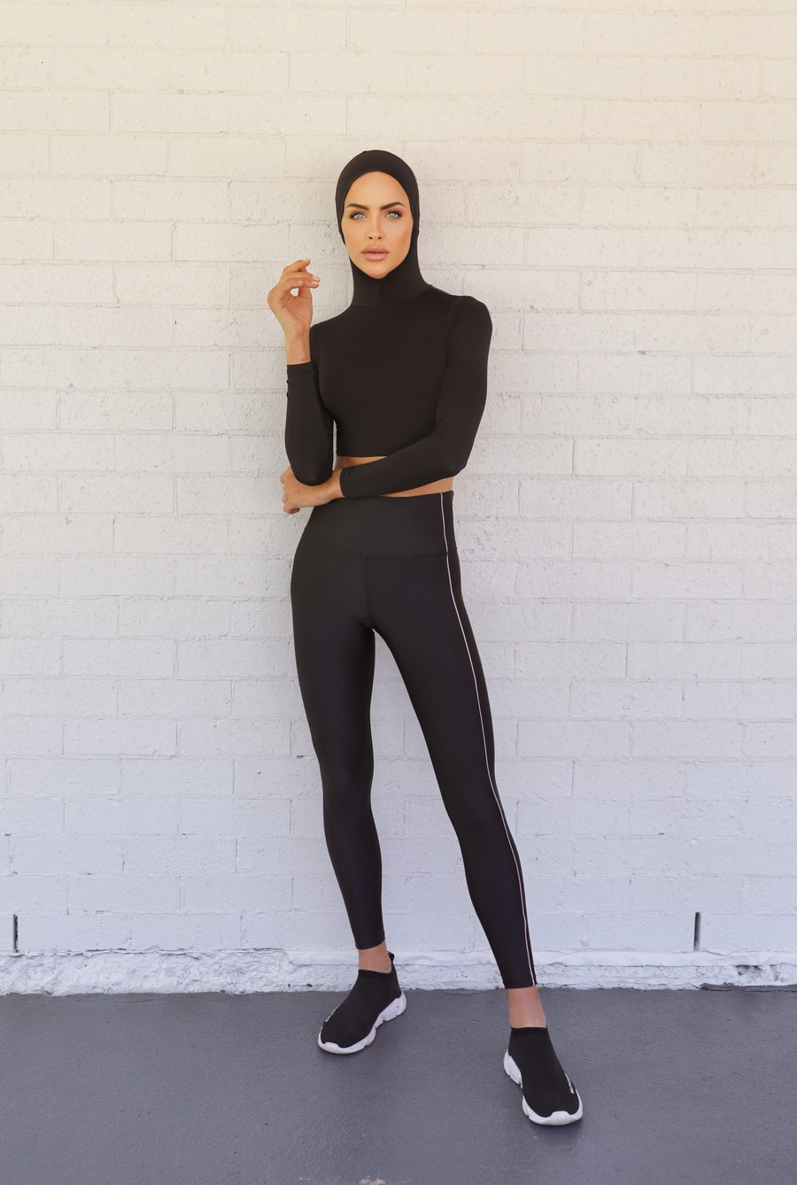 Luxe Hooded Crop Midnight