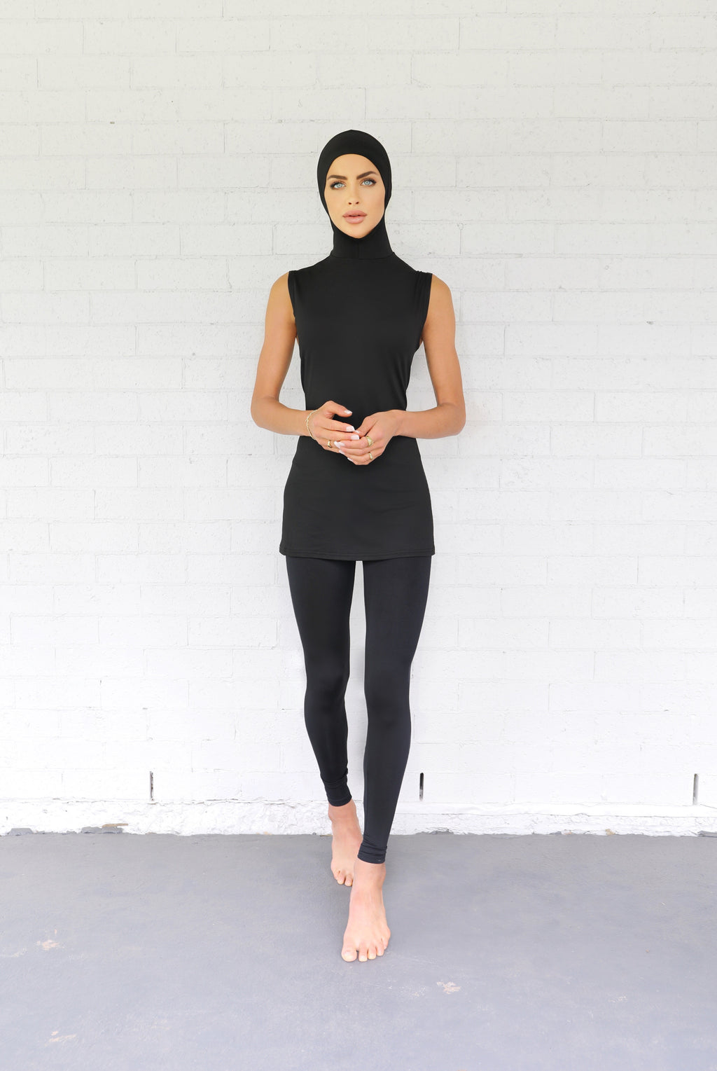 Luxe Hooded Sleeveless Midnight FINAL SALE