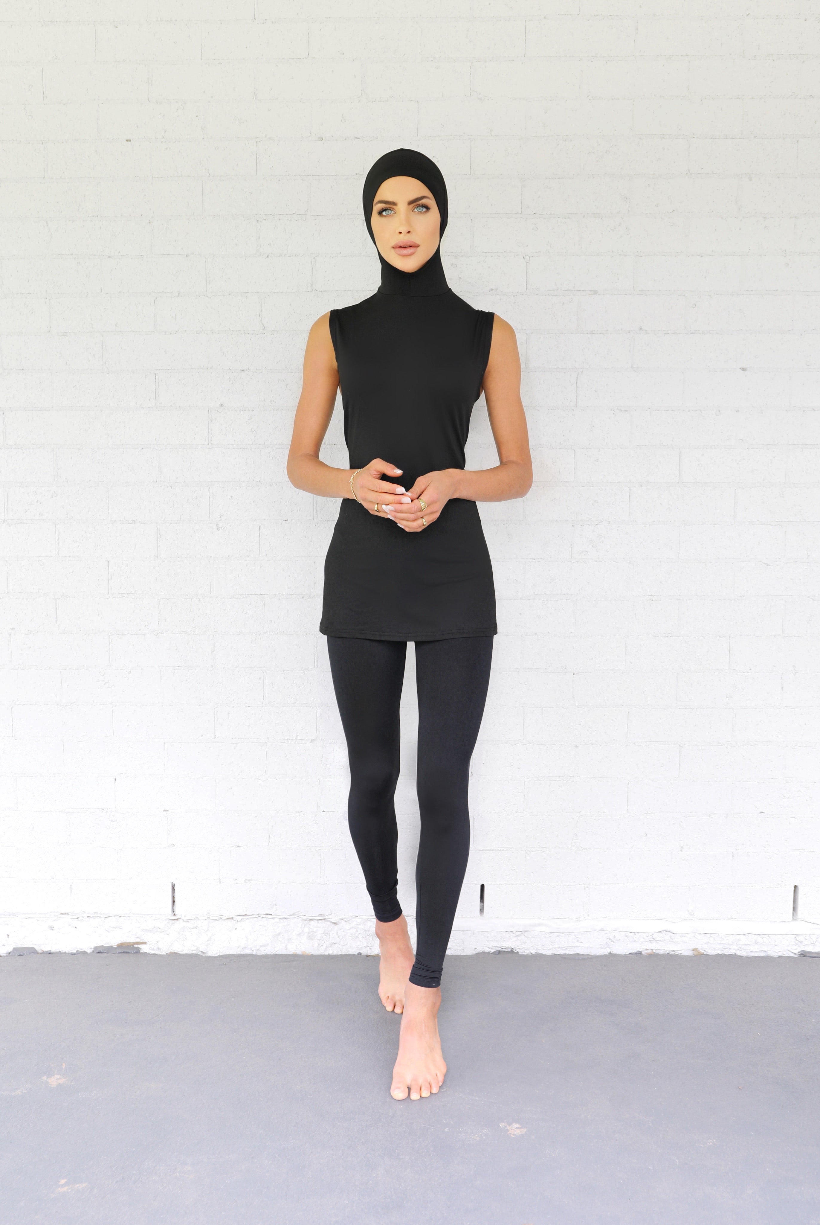 Luxe Hooded Sleeveless Midnight FINAL SALE