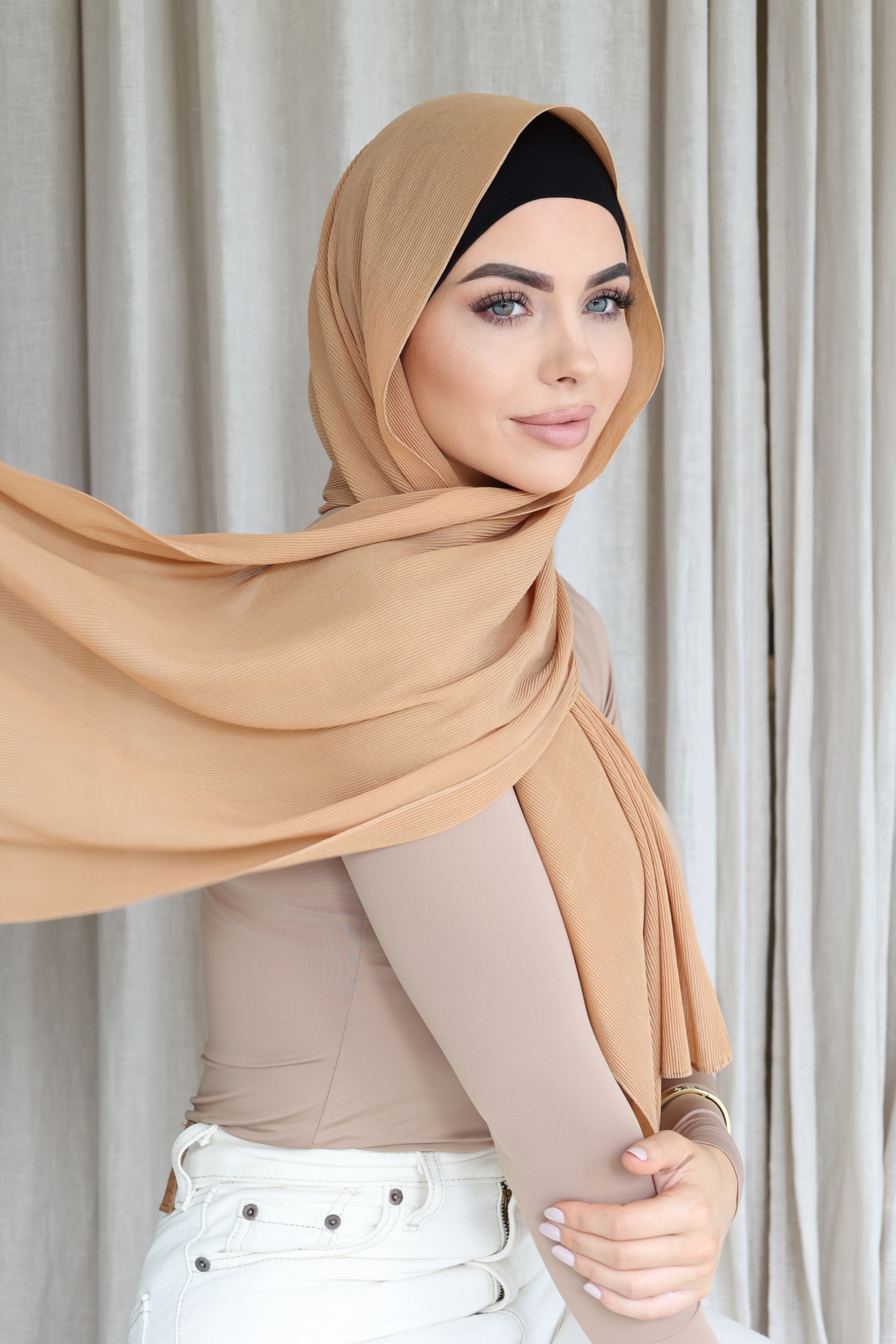 PLEATED HIJAB - Desert FINAL SALE